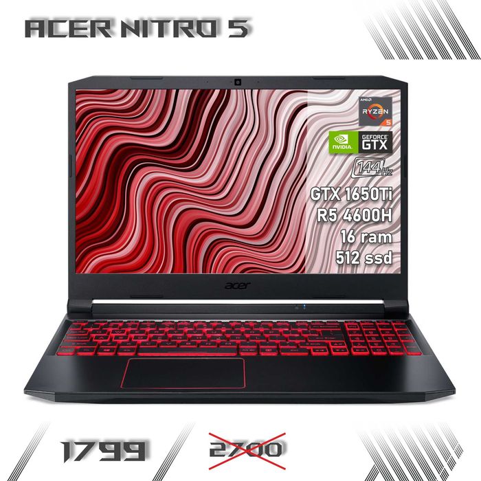 LAPTOP GAMINGOWY Acer Nitro GTX 1650Ti R5 4600H 144 hz