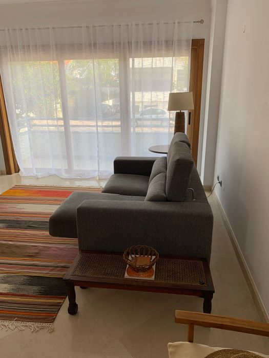 Sofa 2 lugares tecido cinzento DR