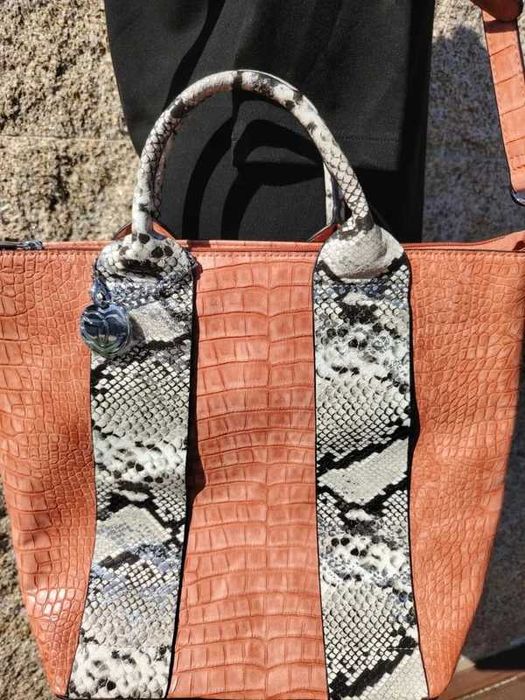 Bolsa Micussi Design Coral com Padrão Serpente Crocodilo ENVIO GRATIS