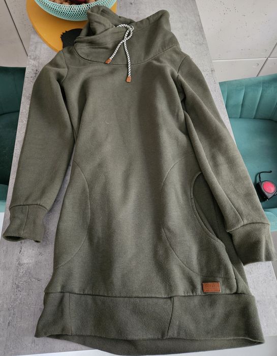Długa bluza zielona ONLY XXS XS 34 32 ciepła damska sukienka sportowa