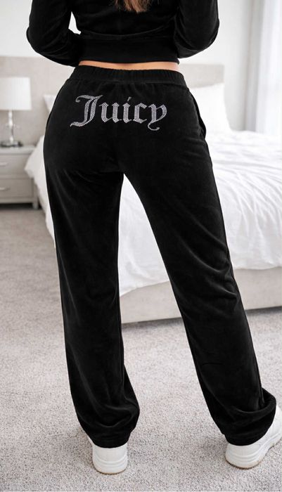 Spodnie dresowe dzwony Juicy Couture xs czarne Nowe