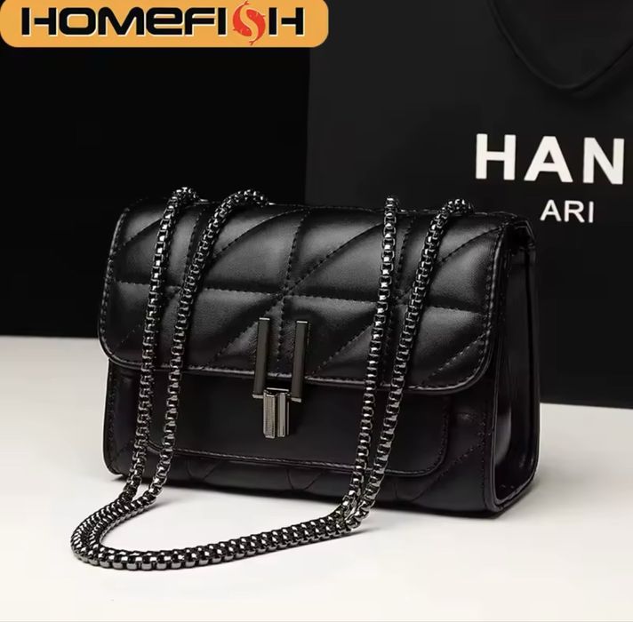 Жіноча сумка Lingge через плече | Стьобана сумочка на ланцюжку