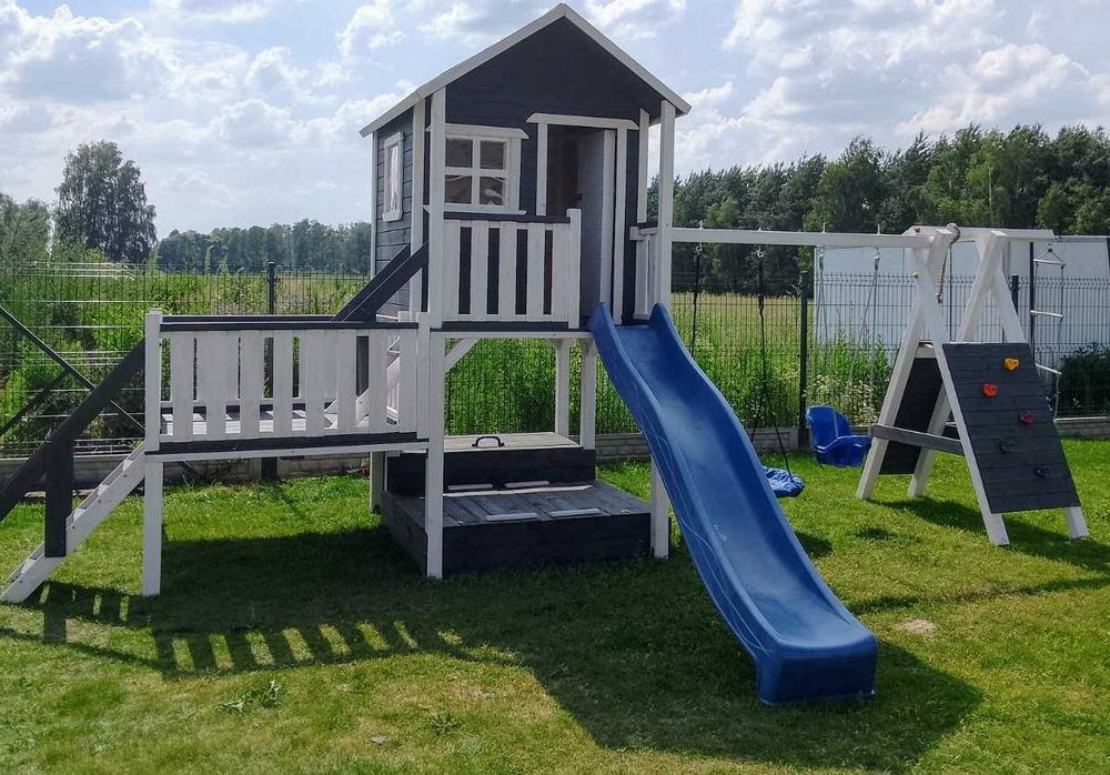 %RATY% Zapisy na 2026r.  D6  Duży domek dla dzieci z tarasem plac zaba
