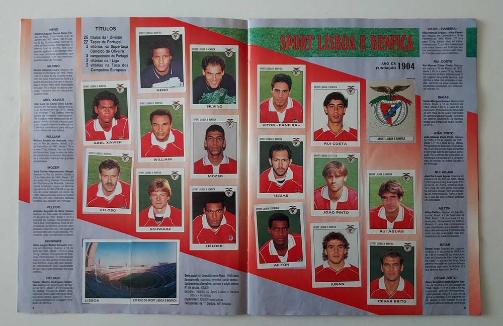 Caderneta completa futebol Panini 1993-94