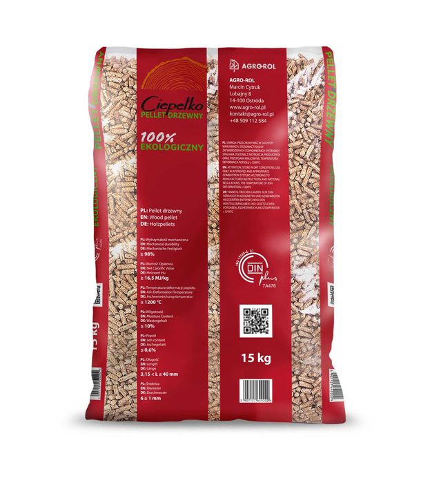 Pellet CIEPEŁKO pellet drzewny sosnowy 6mm DIN Plus