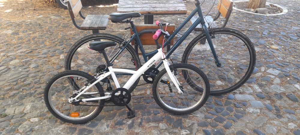 Bicicletas adulto e criança