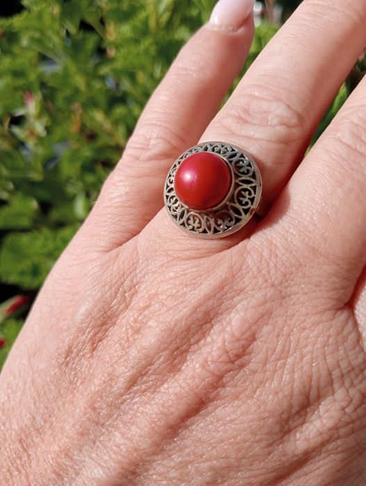 Staruszek srebro i koral