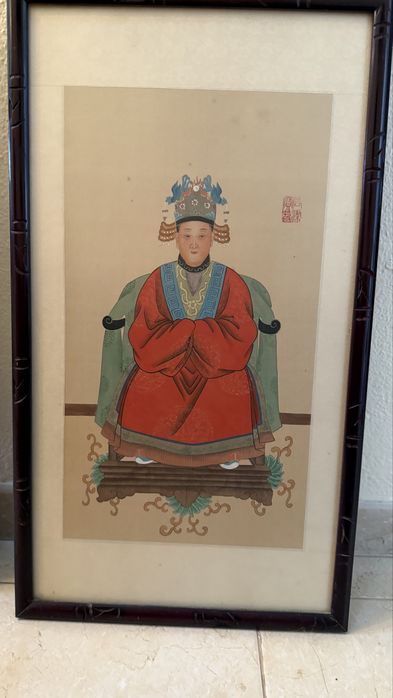Quadros pintura aguarela em seda chines