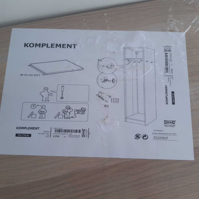 Prateleira Nova IKEA Complement efeito Carvalho velatura branca 50x58cm