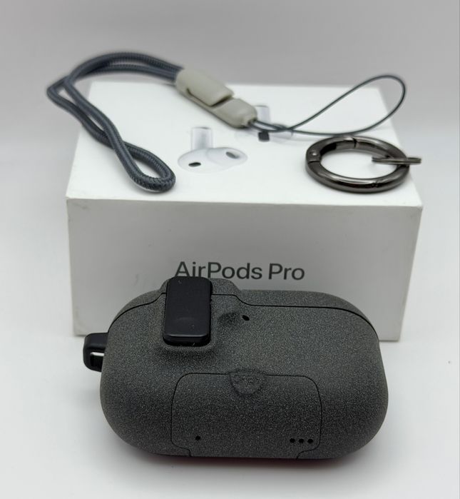 Чехол на AirPods Pro 3 Grey, AirPods 4 Green, AirPods Pro 2, противоударный, максимальная защита от падения, открывается кнопкой