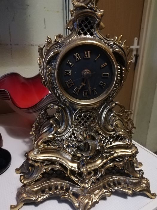 Zegar kominkowy mosiężny