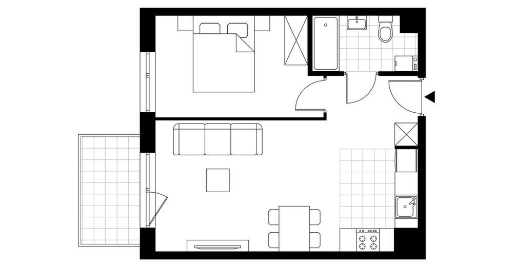2-pokojowe mieszkanie 42 m² + balkon Bezpośrednio - Widok 4