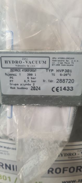 Zbiornik hydroforowy 300 z 2024roku