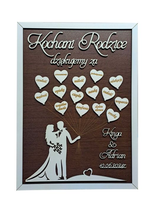 Podziękowanie dla Rodziców Obraz 3D ślub wesele komunia personalizowan