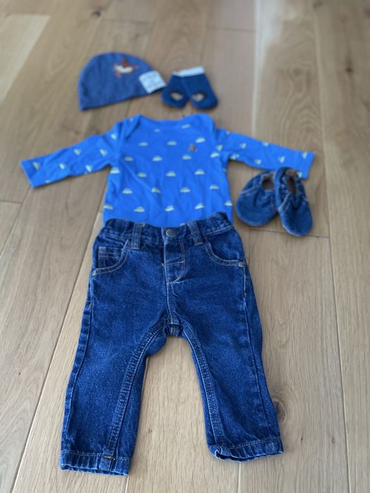 Zestaw total blue jeans look rozmiar 68