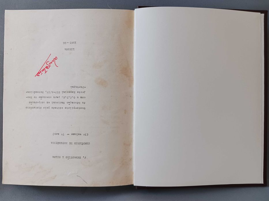 Sebenta do Compendio de Matemática de j. Sebastião e Silva de 1964-66