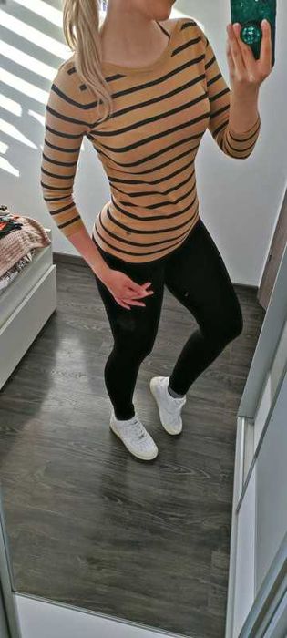Sweter damski w paski S #y2k #00s #retro
