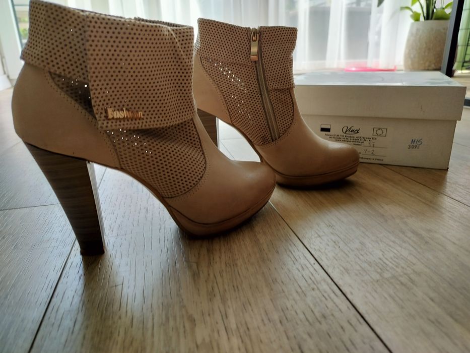 Botki skórzane damskie