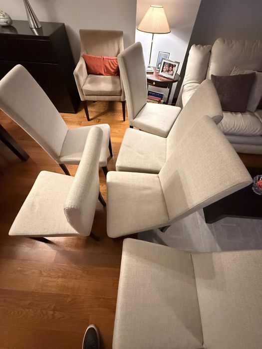 Cadeiras em tecido beje (x6)