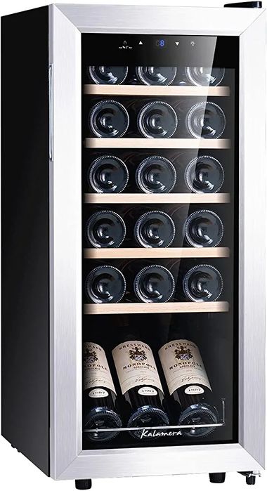 Nowa Winiarka Chłodziarka lodówka na wino Kalamera KRC-51FCSS 18 but.