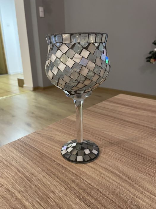 Świecznik szklany mozaika