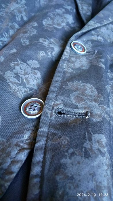 Marynarka Casual - SSEINSE - granatowa w rewelacyjny wzór - nowa - 48