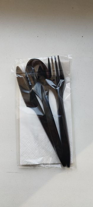 Одноразовые наборы приборов (ложка, вилка, нож + салфетка)качество топ