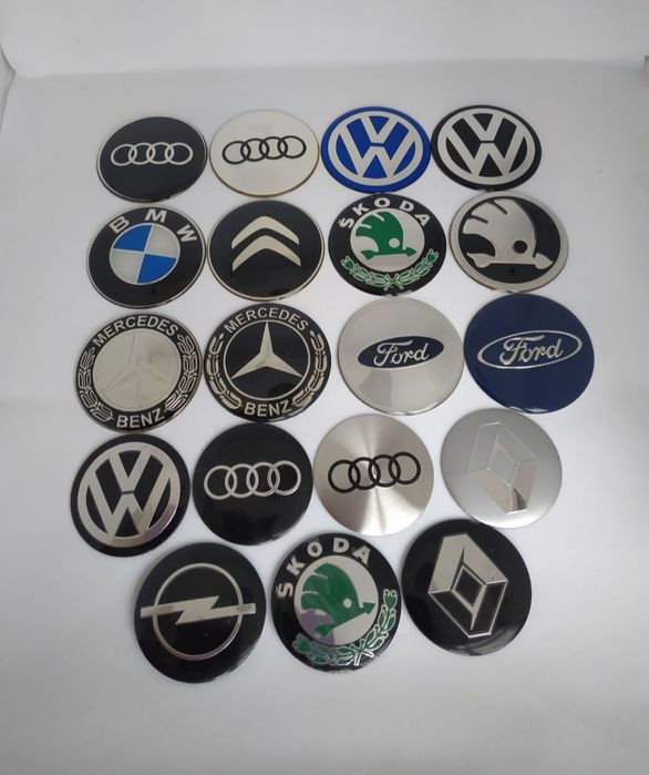 Наклейки алюмінієві 56мм 65мм VW BMW Audi Mercedes Skoda Renault Opel
