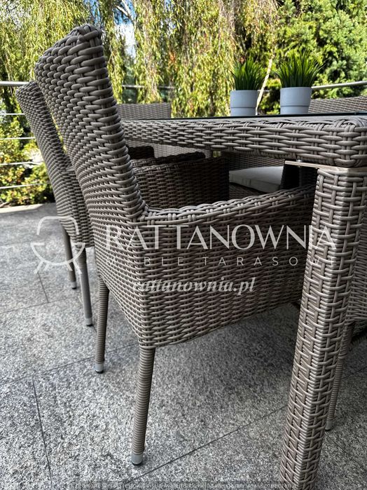 OUTLET! Zestaw Ogrodowy Jadalniany Technorattanowy 6-Osobowy Beżowy