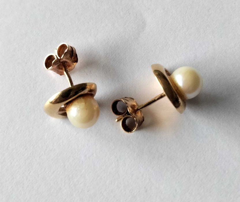 Brincos em ouro Português amarelo 800 (19,2Kt) com perola de 55mm