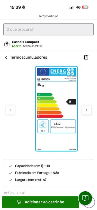 Termoacumulador Bosch 110L