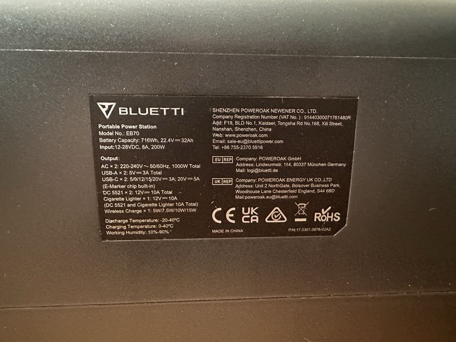 Bluetti PowerOak EB70