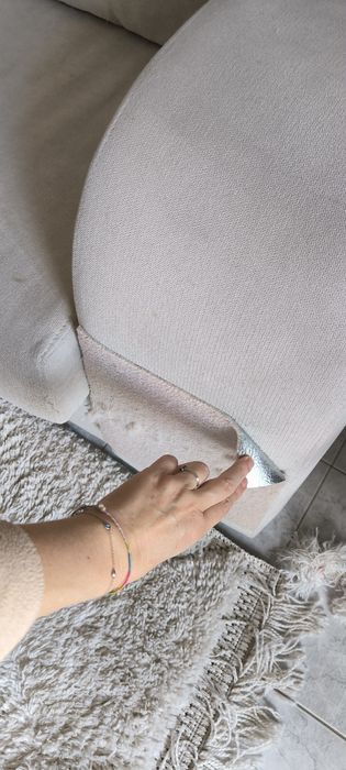 Sofá 2 Lugares Onda (180x90cm) - Cor : Bege 2 Puffs