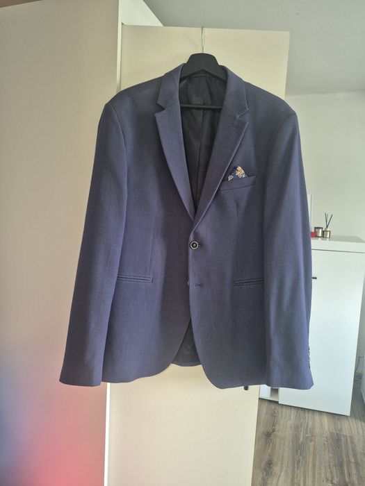 Męska granarowa marynarka