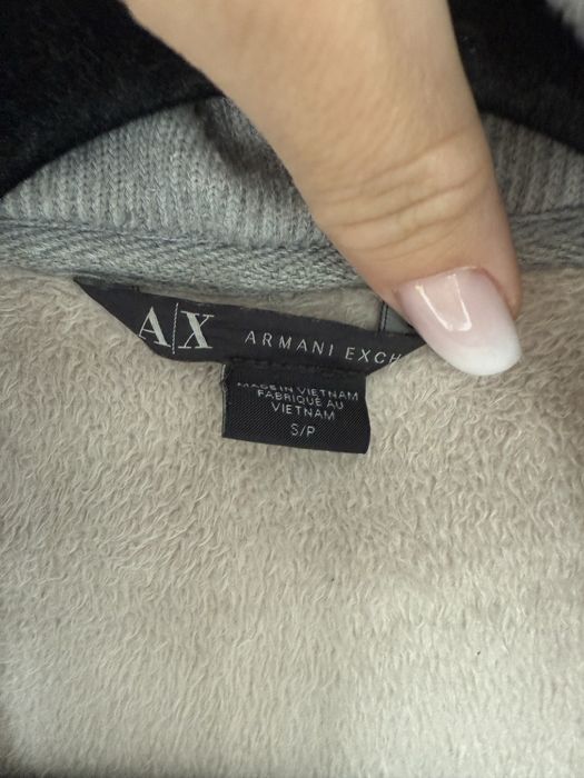 Armani Exchange bluza z kapturem długa ciepła szara S