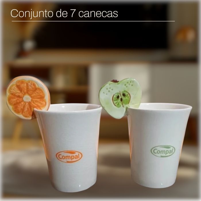 Conjunto 7 Canecas cerâmica Marca Aiyara - Compal