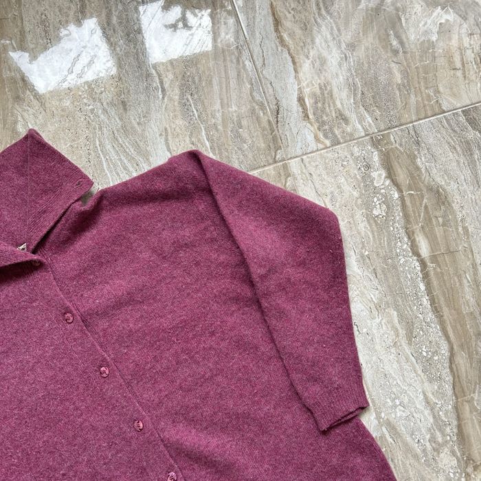 Kardigan sweter z golfem wełniany damski angora 38 M