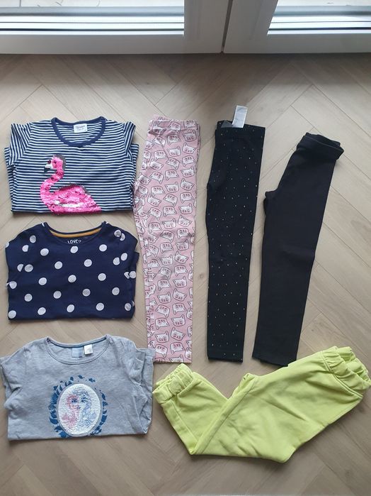 Zestaw bluzka z długim rękawem legginsy spodnie r. 110/116