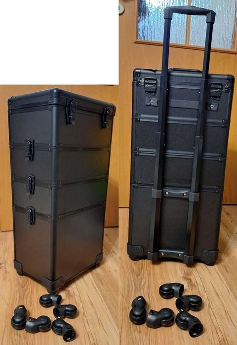 Okazja !!! Kuferek kosmetyczny XXL 4w1 na kółkach 360°