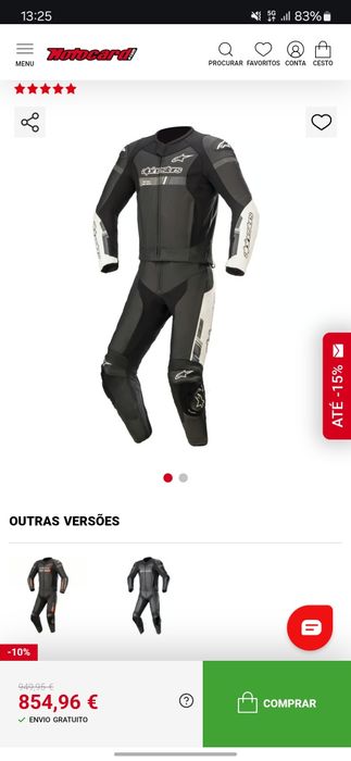 Fato de Moto Alpinestars GP Force Chaser Leather Suit – 2 Peças