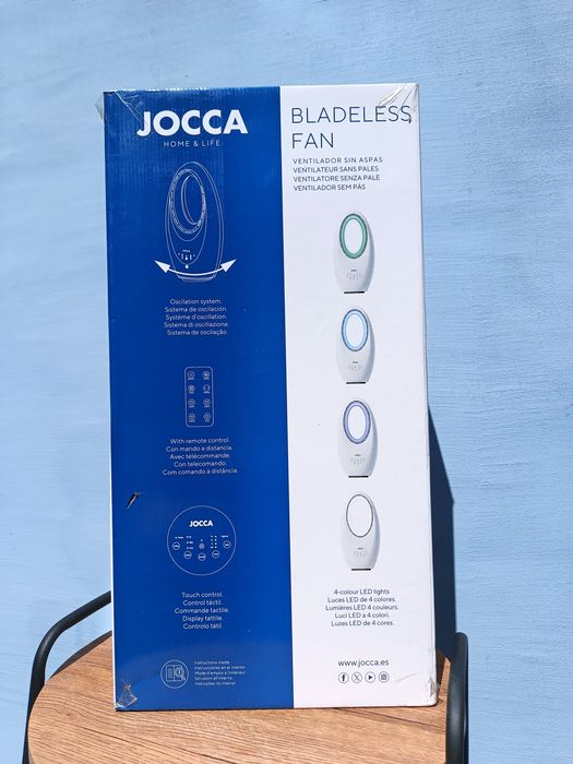 Jocca Wentylator bezłopatkowy oscylacyjny LED 4kol. pilot  3 poziom