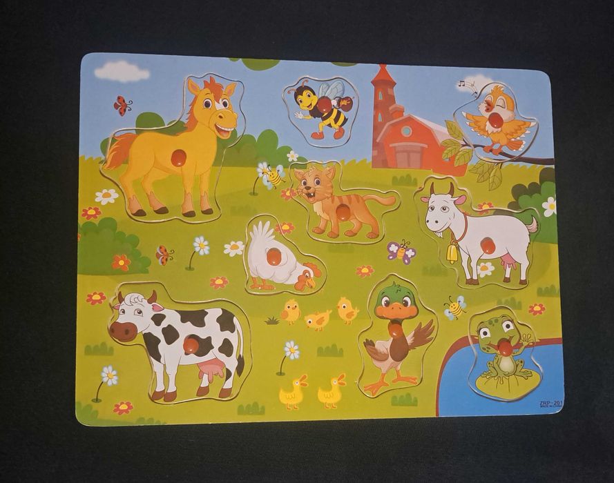 Puzzle dla dzieci Układanka-puzzle-wkładanka z uchwytami