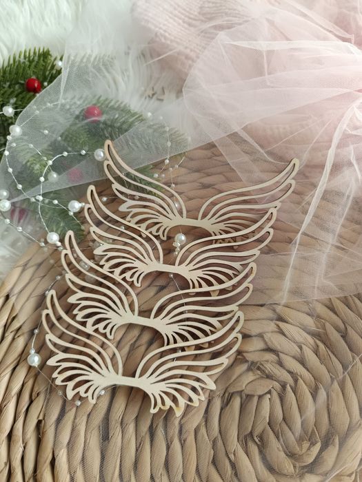 Skrzydełka drewniane, skrzydła Anioła, makrama, ozdoby , aniołki