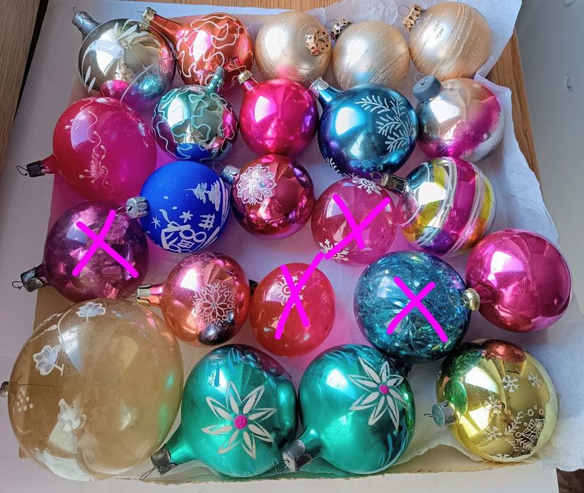 Шары   новогоднее ёлочное украшение СССР стекло
