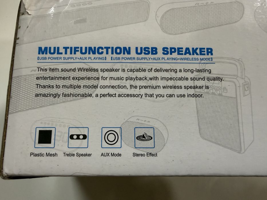 Coluna para desktop USB + AUX