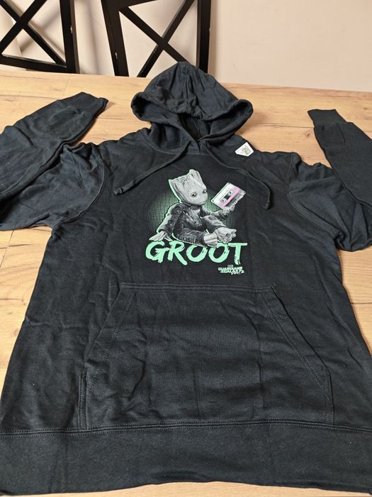 Nowa, czarna bluza z kapturem, Groot, Marvel, Avengers, Guardians of Galaxy, duża kieszeń, (213)