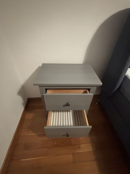 2 mesas de cabeceira HEMNES da IKEA c/2 gavetas, velatura cinza, 54x66 cm