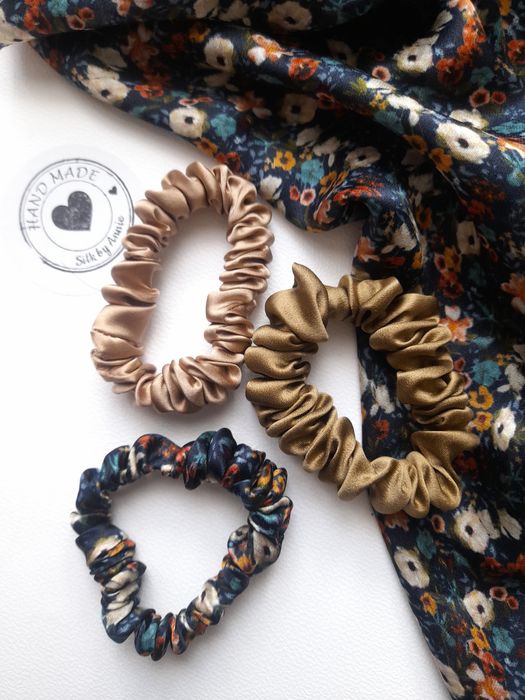 3 wąskie gumki SLIM jedwabne