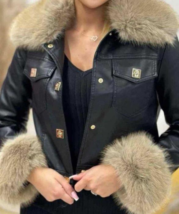 Kurtka ramoneska z futerkiem