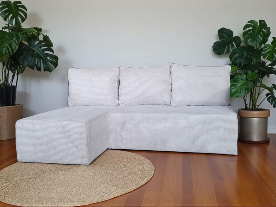 Narożnik rozkładany podwójny Sofa narożna z pojemnikiem na pościel, Rogówka